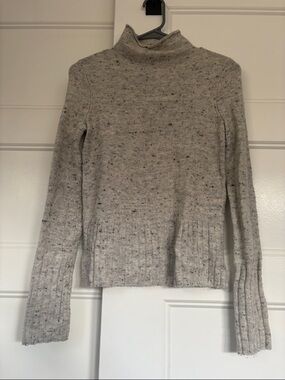 Madewell Speckled Light Gray Turtleneck Sweater